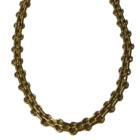 Designer Link Gold Plated Necklace 18.5 Inches - Picture 1 of 4